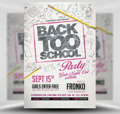 Back Too School Party Flyer  1