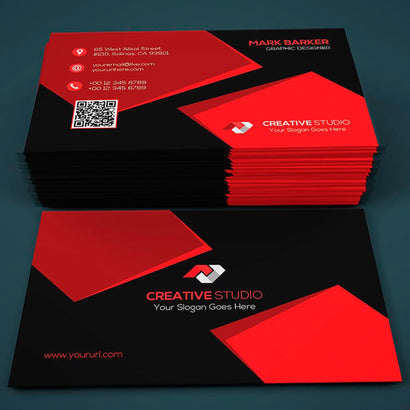 Business Card Red and Black