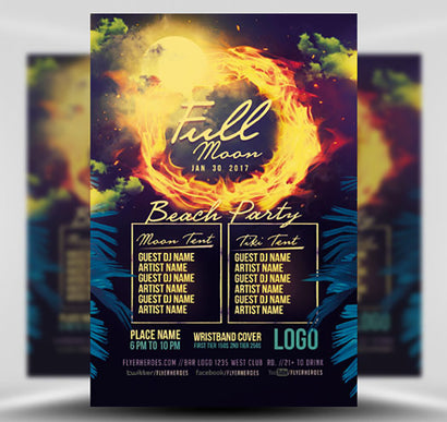 Full Moon Party Flyer 1