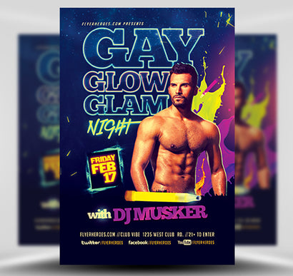 Gay Glow Glam Flyer 1