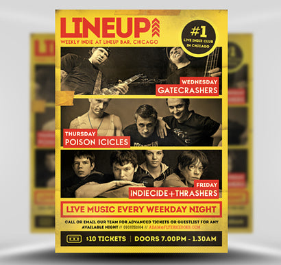 Line Up Indie Poster 1 Flyer