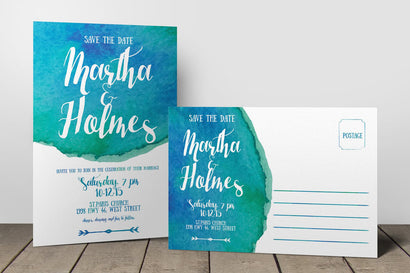 Martha Watercolor Postcard Invitation V2