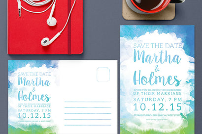 Martha Watercolor Postcard Invitation