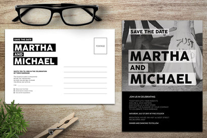 Martha Wedding Postcard Invitation