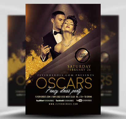Oscars Fancy Dress Party Flyer V2 1