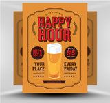 Vintage Happy Hour Beer Flyer 1
